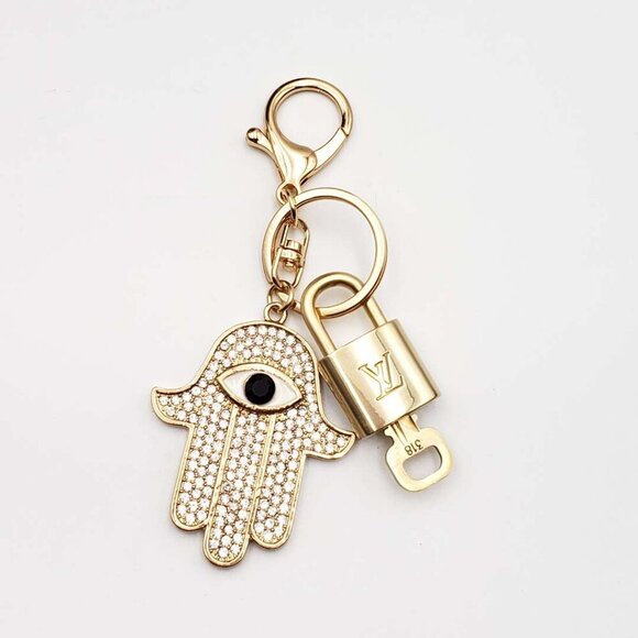 100% Auth Louis Vuitton Lock & Key with unbranded Bagcharm, Keycharm, Keychain - Picture 2 of 6